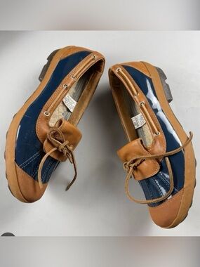 UGG Ashdale Leather Duck Shoes Waterproof Tan & Navy Size 9